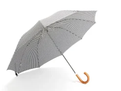 Umbrellas<Fox Umbrellas Telescopic Malacca Handle Black & White Gingham