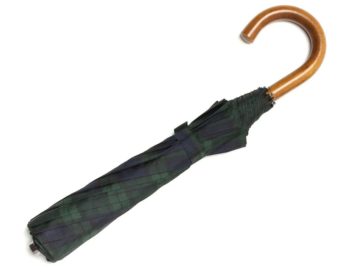 Umbrellas<Fox Umbrellas Telescopic Malacca Handle Black Watch Tartan