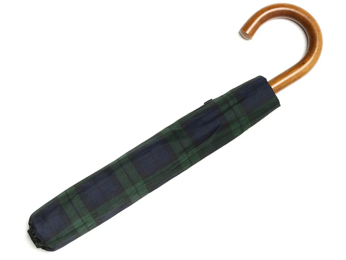 Umbrellas<Fox Umbrellas Telescopic Malacca Handle Black Watch Tartan