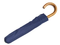 Umbrellas<Fox Umbrellas Telescopic Malacca Handle Navy & White Polka Dot