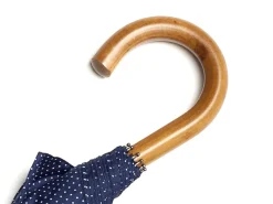 Umbrellas<Fox Umbrellas Telescopic Malacca Handle Navy & White Polka Dot
