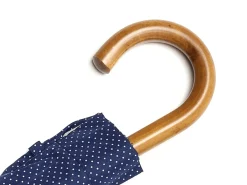 Umbrellas<Fox Umbrellas Telescopic Malacca Handle Navy & White Polka Dot