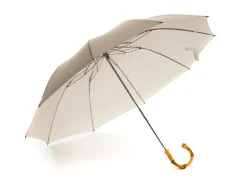 Umbrellas<Fox Umbrellas Telescopic Whangee Handle Ivory & Brown Polka Dot