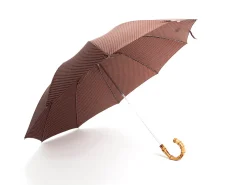 Umbrellas<Fox Umbrellas Telescopic Whangee Handle Brown & White Polka Dot