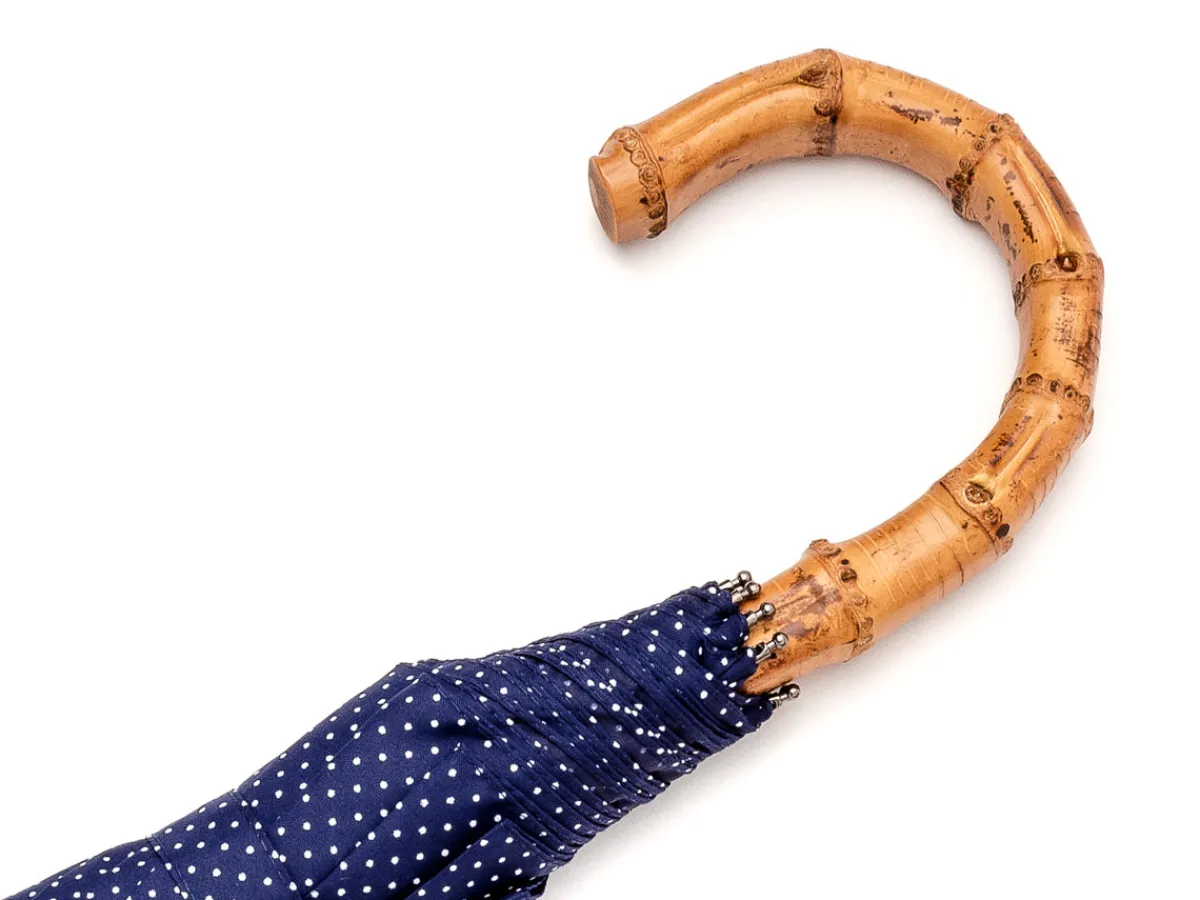 Umbrellas<Fox Umbrellas Telescopic Whangee Handle Navy & White Polka Dot