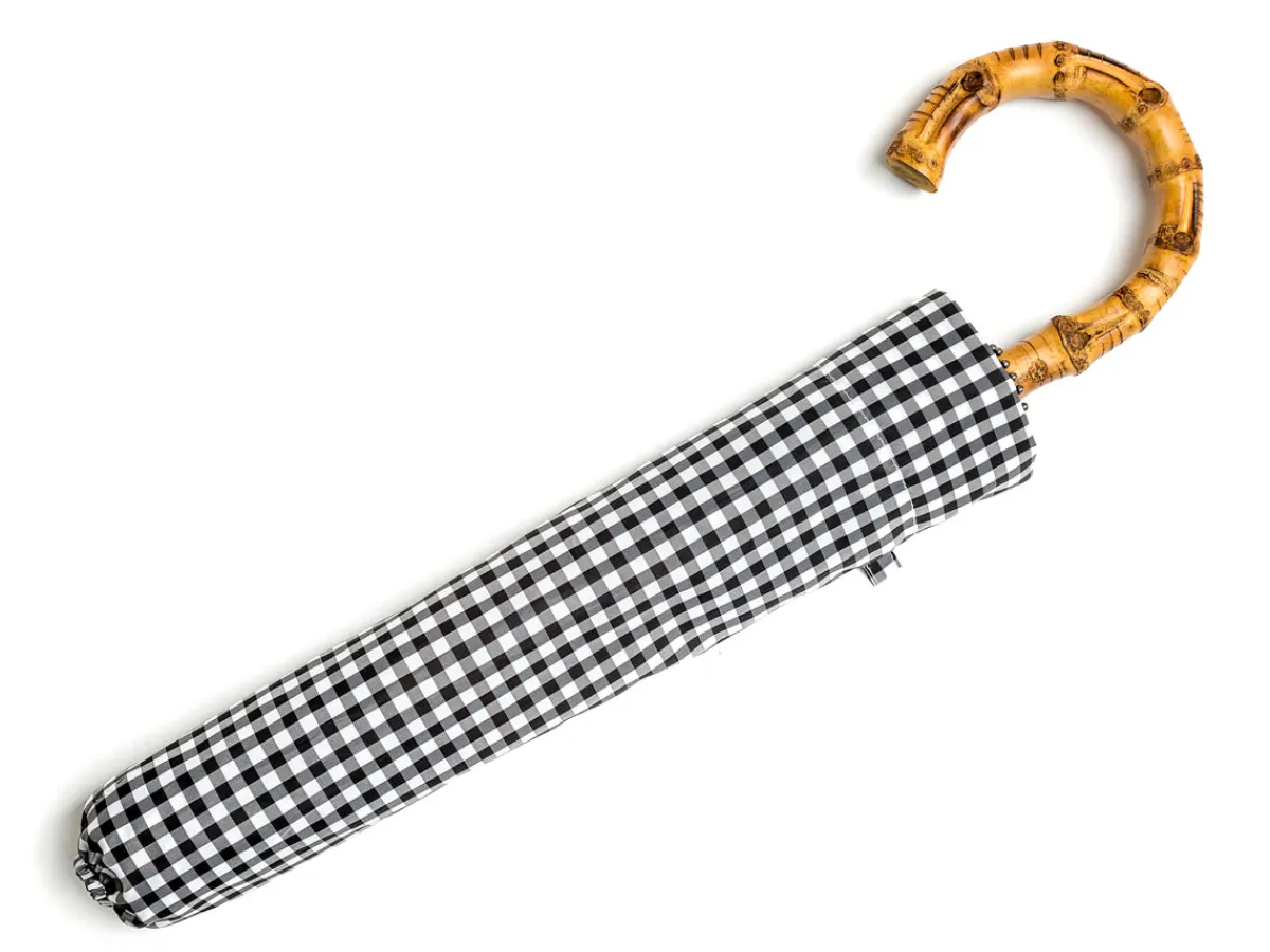 Umbrellas<Fox Umbrellas Telescopic Whangee Handle Black & White Gingham