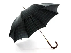 Umbrellas<Fox Umbrellas Tube Dark Brown Handle Black Watch Tartan