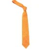 Ties<Rubinacci Unlined Seven Fold Silk Tie Stripe Orange
