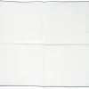 Pocket Squares<Carlo Riva White Linen-Cotton Pochette with Navy Edge
