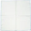 Pocket Squares<Carlo Riva White Linen-Cotton Pochette with Light Blue Edge
