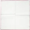 Pocket Squares<Carlo Riva White Linen-Cotton Pochette with Red Edge