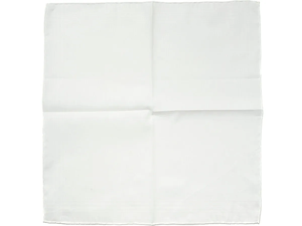 Pocket Squares<Carlo Riva White Linen-Cotton Pochette with White Edge