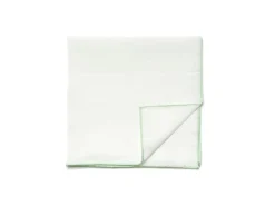 Pocket Squares<Carlo Riva White Linen-Cotton Pochette with Green Edge