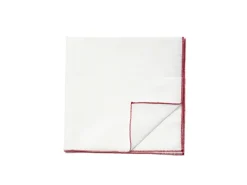 Pocket Squares<Carlo Riva White Linen-Cotton Pochette with Red Edge