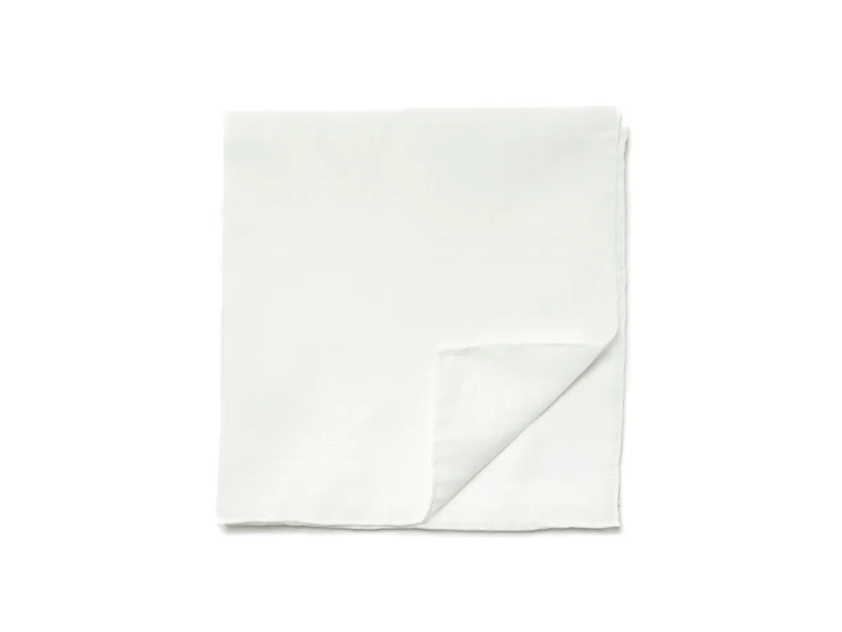 Pocket Squares<Carlo Riva White Linen-Cotton Pochette with White Edge