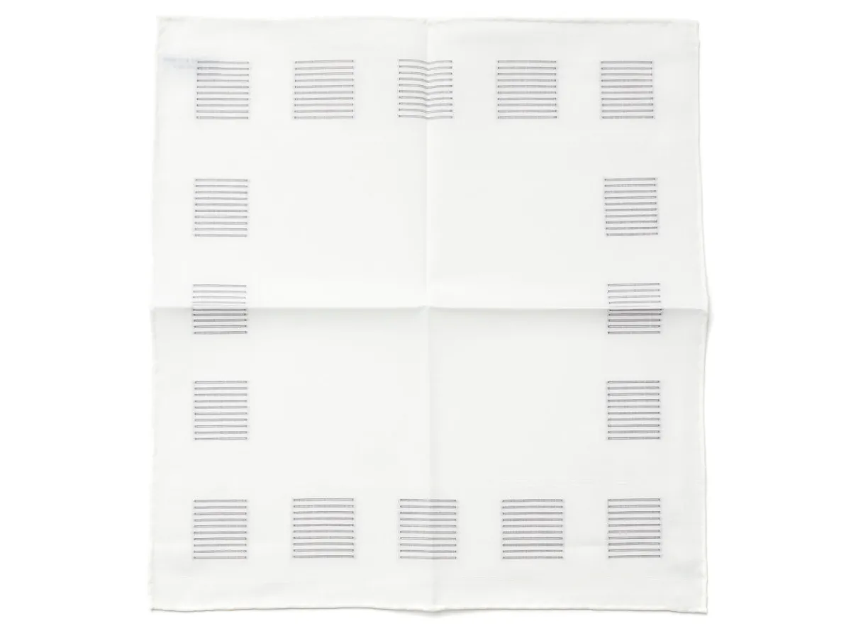 Pocket Squares<Simonnot Godard White Pocket Square with Square Stitch