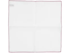 Pocket Squares<Simonnot Godard White Pocket Square with Cassis Edge