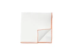 Pocket Squares<Simonnot Godard White Pocket Square with Orange Edge