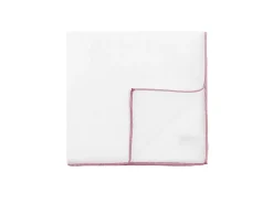 Pocket Squares<Simonnot Godard White Pocket Square with Cassis Edge