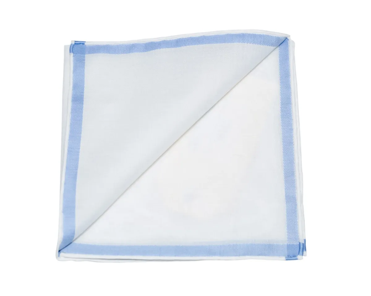 Pocket Squares<Simonnot Godard White-Sky Amalfi Pocket Square