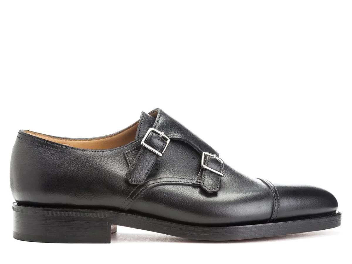 Monk Straps<John Lobb William Black Buffalo Calf
