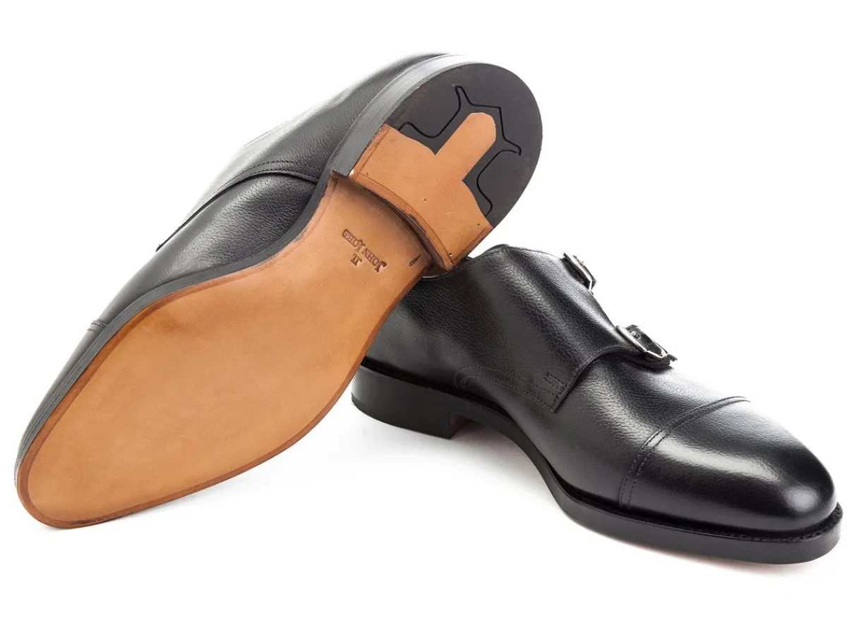 Monk Straps<John Lobb William Black Buffalo Calf