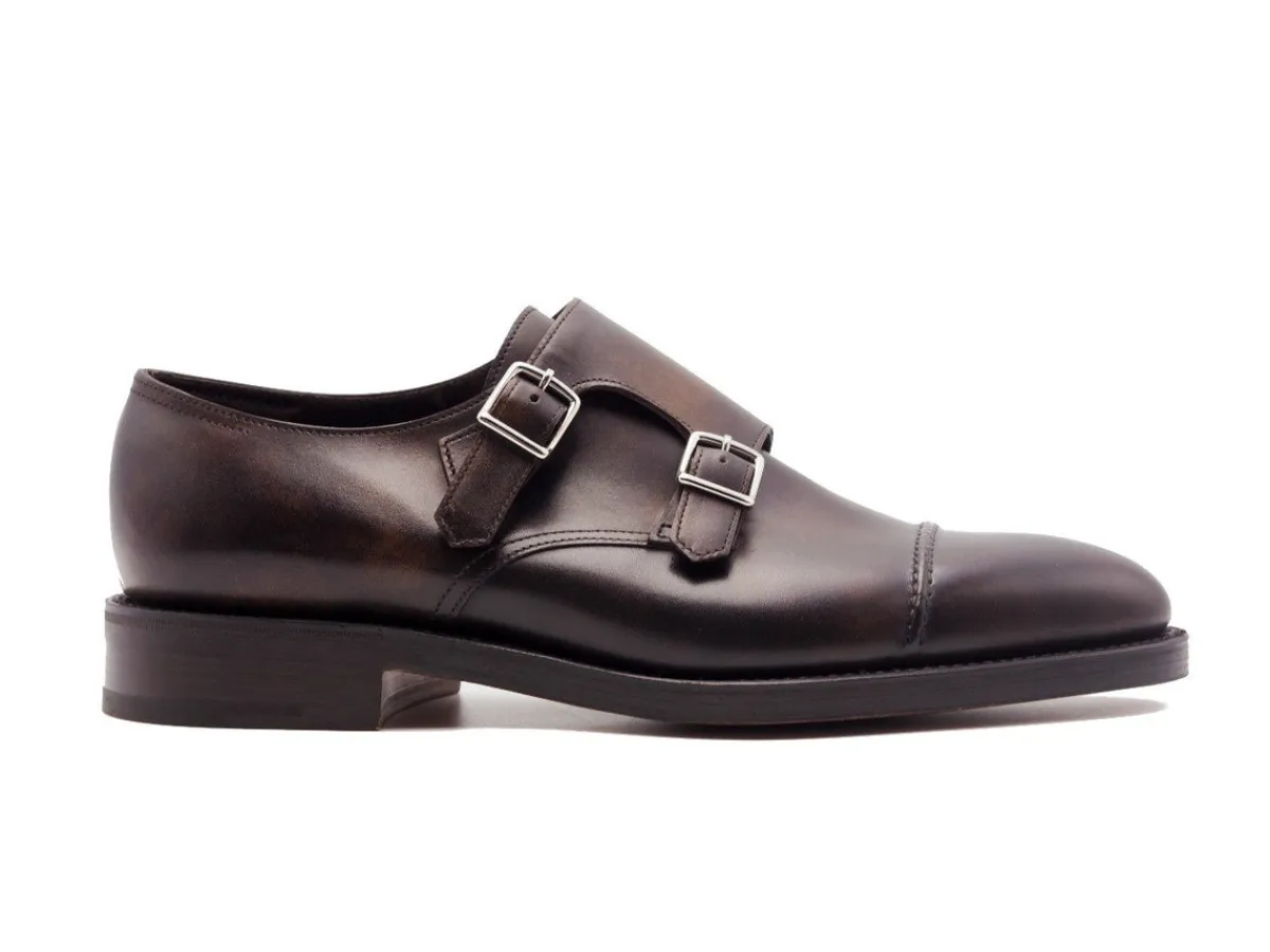 Monk Straps<John Lobb William II Dark Brown Museum Calf