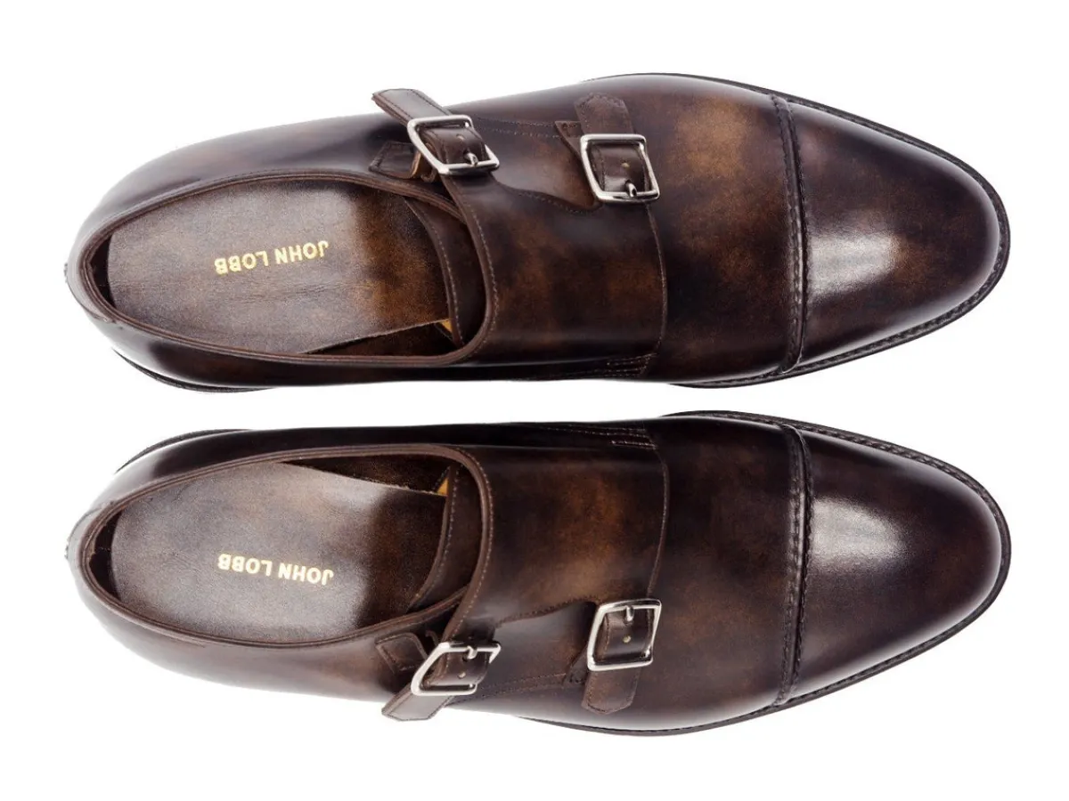 Monk Straps<John Lobb William II Dark Brown Museum Calf