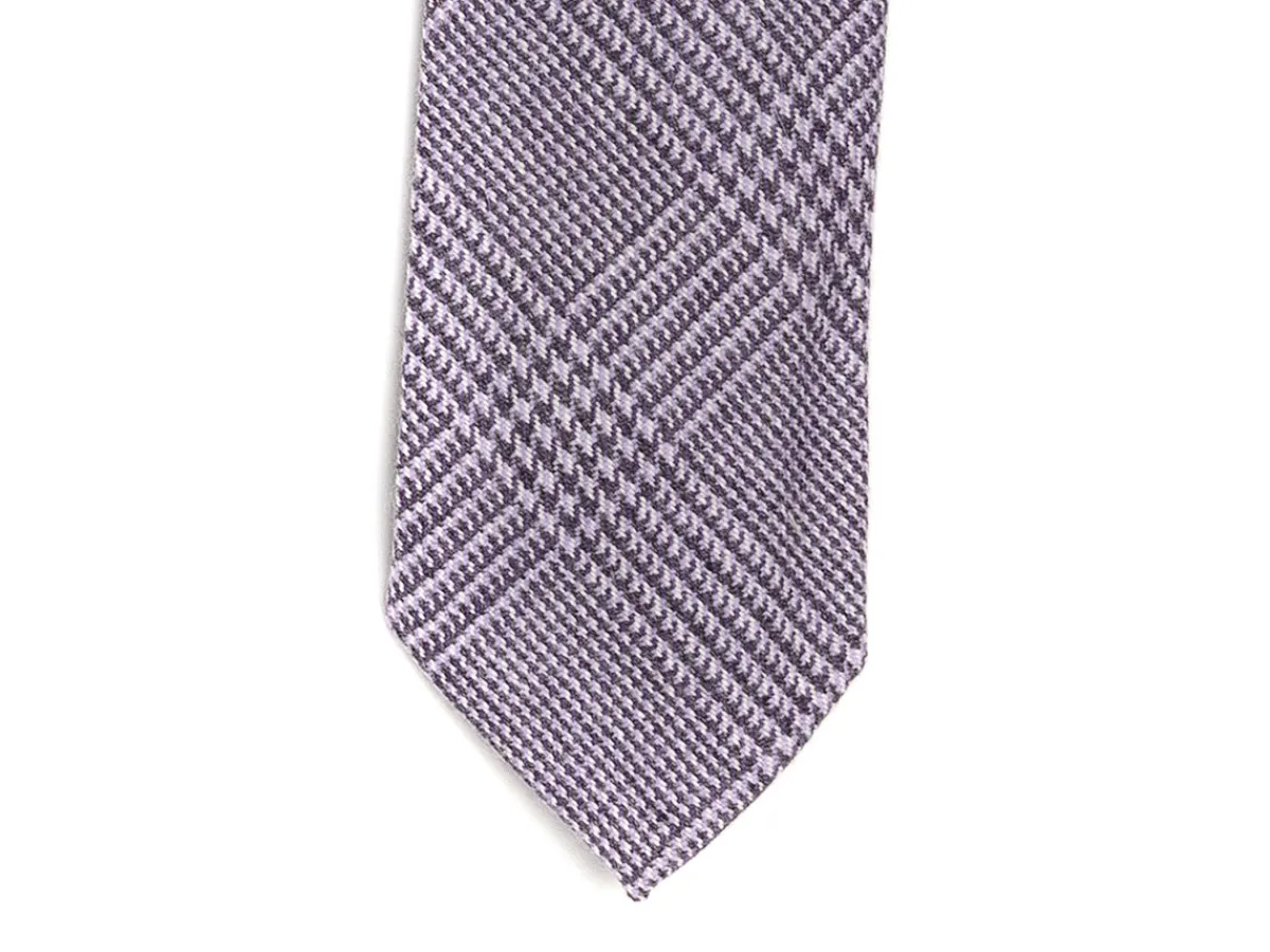 Ties<Double Monk Wool Cashmere Tie Check Lilac
