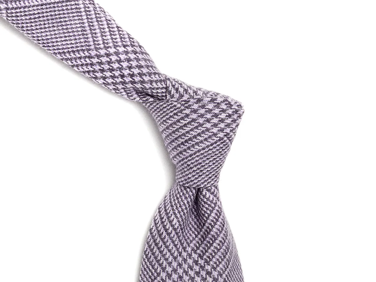 Ties<Double Monk Wool Cashmere Tie Check Lilac