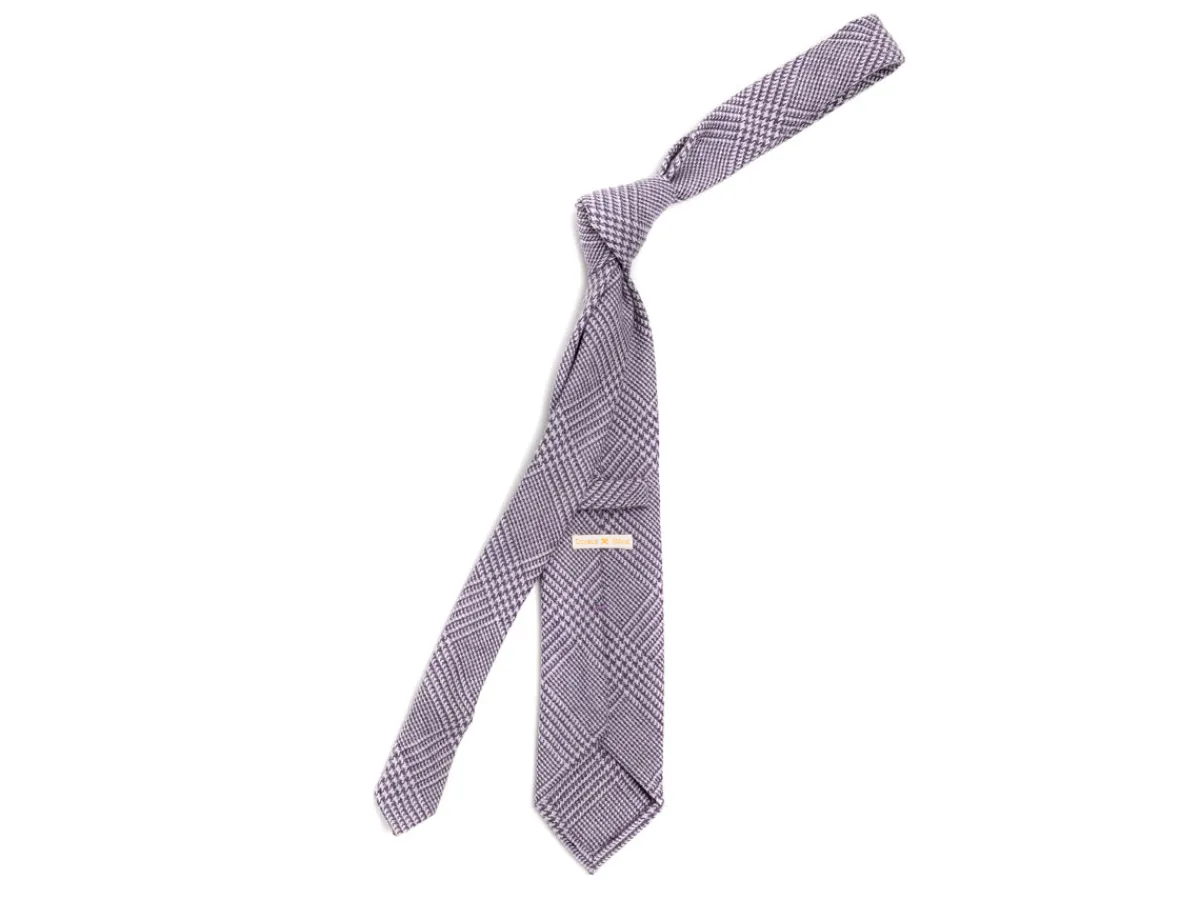 Ties<Double Monk Wool Cashmere Tie Check Lilac