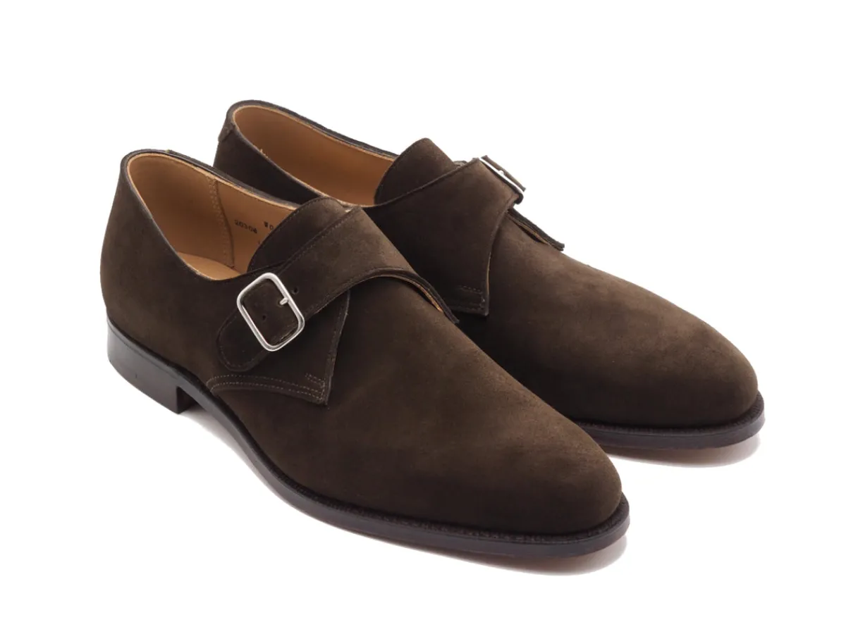 Suede | Monk Straps<Crockett & Jones Woollahra 2 Dark Brown Calf Suede