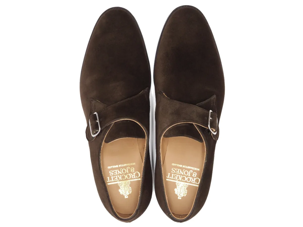 Suede | Monk Straps<Crockett & Jones Woollahra 2 Dark Brown Calf Suede