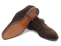 Suede | Monk Straps<Crockett & Jones Woollahra 2 Dark Brown Calf Suede